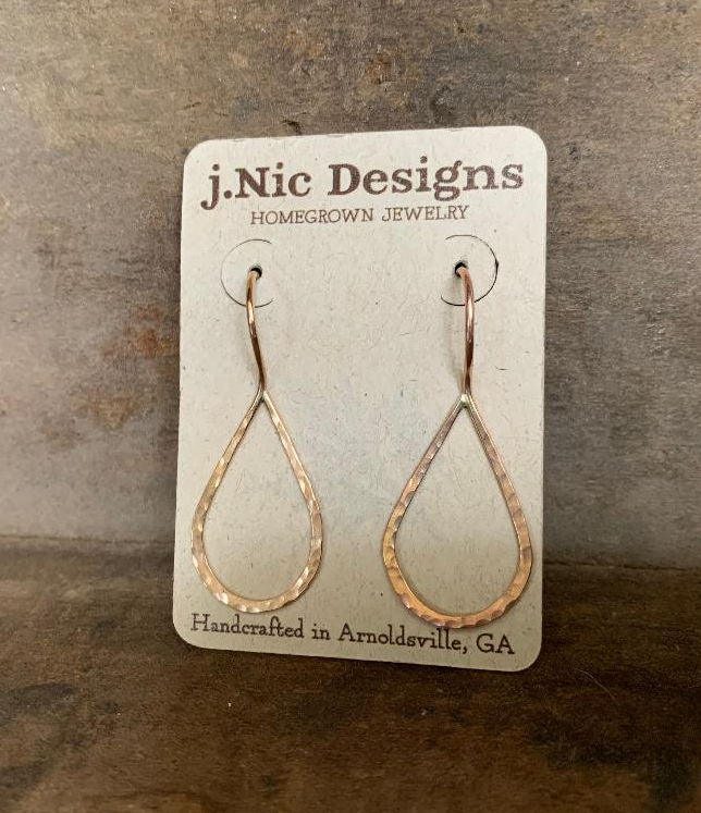 Lissome Earrings Medium in 14 kt Goldfill - Handmade. Handforged. Choice of 2 finishes.