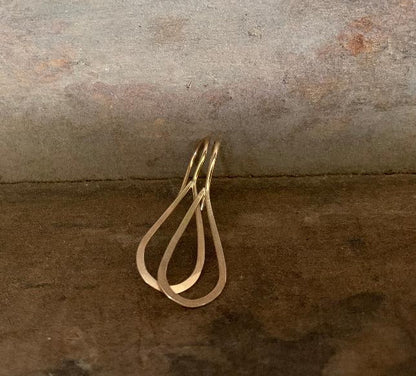 Lissome Earrings Small in 14 kt Goldfill - Handmade. Handforged. Choice of 2 finishes.