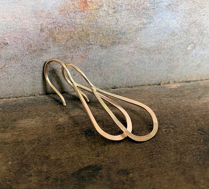 Lissome Earrings Small in 14 kt Goldfill - Handmade. Handforged. Choice of 2 finishes.