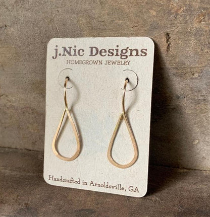 Lissome Earrings Small in 14 kt Goldfill - Handmade. Handforged. Choice of 2 finishes.