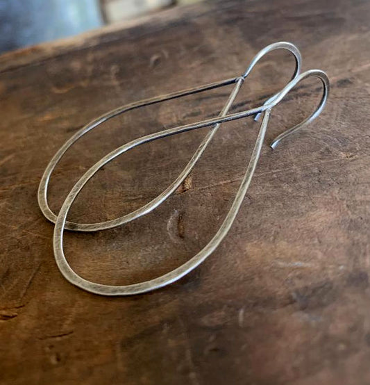 Lissome Earrings Large in Silver - Handmade. Choice of 4 finishes. Oxidized Sterling Silver