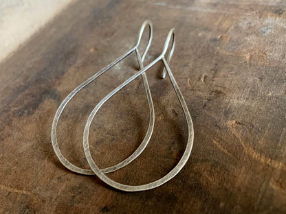 Lissome Earrings Large in Silver - Handmade. Choice of 4 finishes. Oxidized Sterling Silver