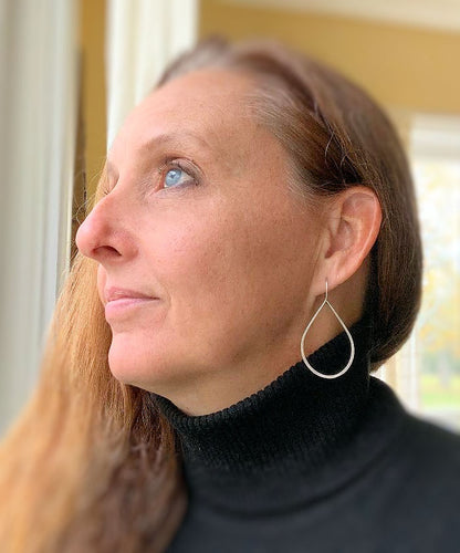 Lissome Earrings Large in Silver - Handmade. Choice of 4 finishes. Oxidized Sterling Silver