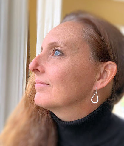 Lissome Earrings Small in Silver - Handmade. Choice of 4 finishes. Brushed/Matte Sterling Silver