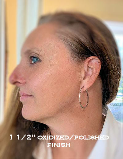 Thick Gauge Post Mangly Hoops in 14kt Rose or Yellow Goldfill- Choice of 7 sizes. Handmade. Hammered. (Copy)