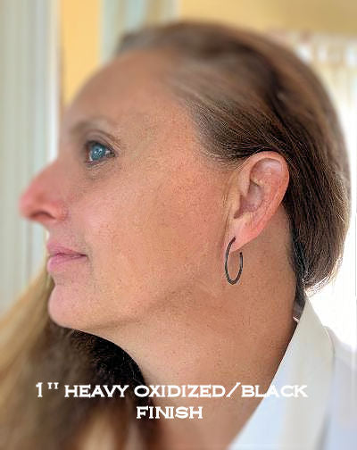 Thick Gauge Post Mangly Hoops in 14kt Rose or Yellow Goldfill- Choice of 7 sizes. Handmade. Hammered. (Copy)