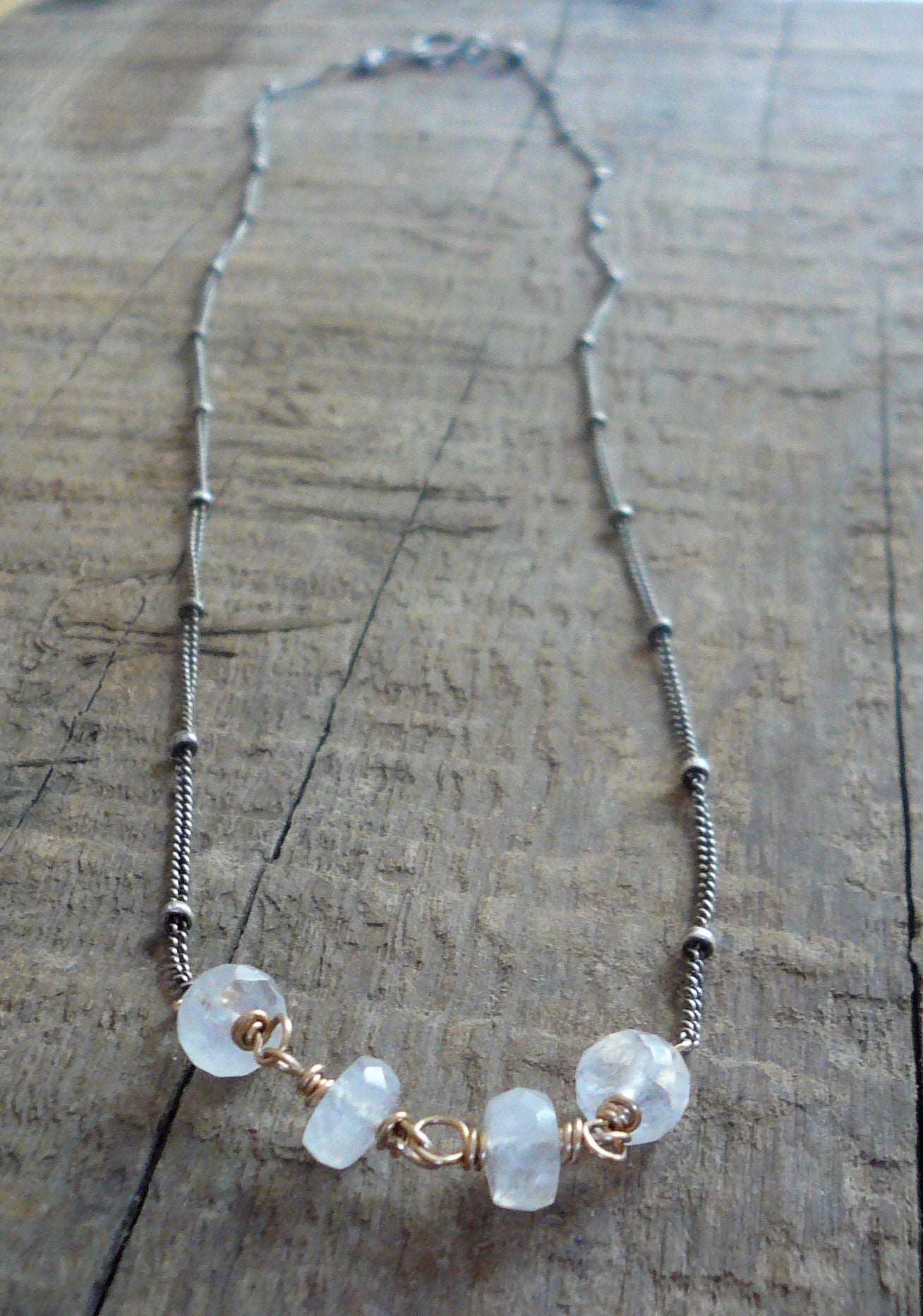 Miscible Collection Necklace - Handmade. Moonstone. Oxidized Sterling ...