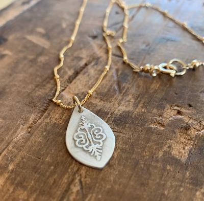 Orenda Necklace - Brushed Fine Silver. 14kt Goldfill Satellite Chain. Handmade