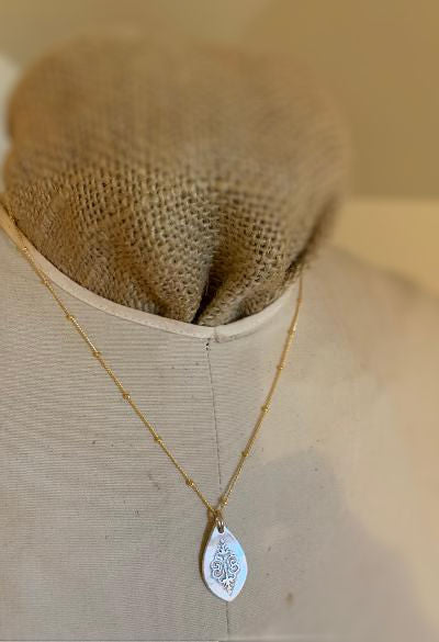 Orenda Necklace - Brushed Fine Silver. 14kt Goldfill Satellite Chain. Handmade