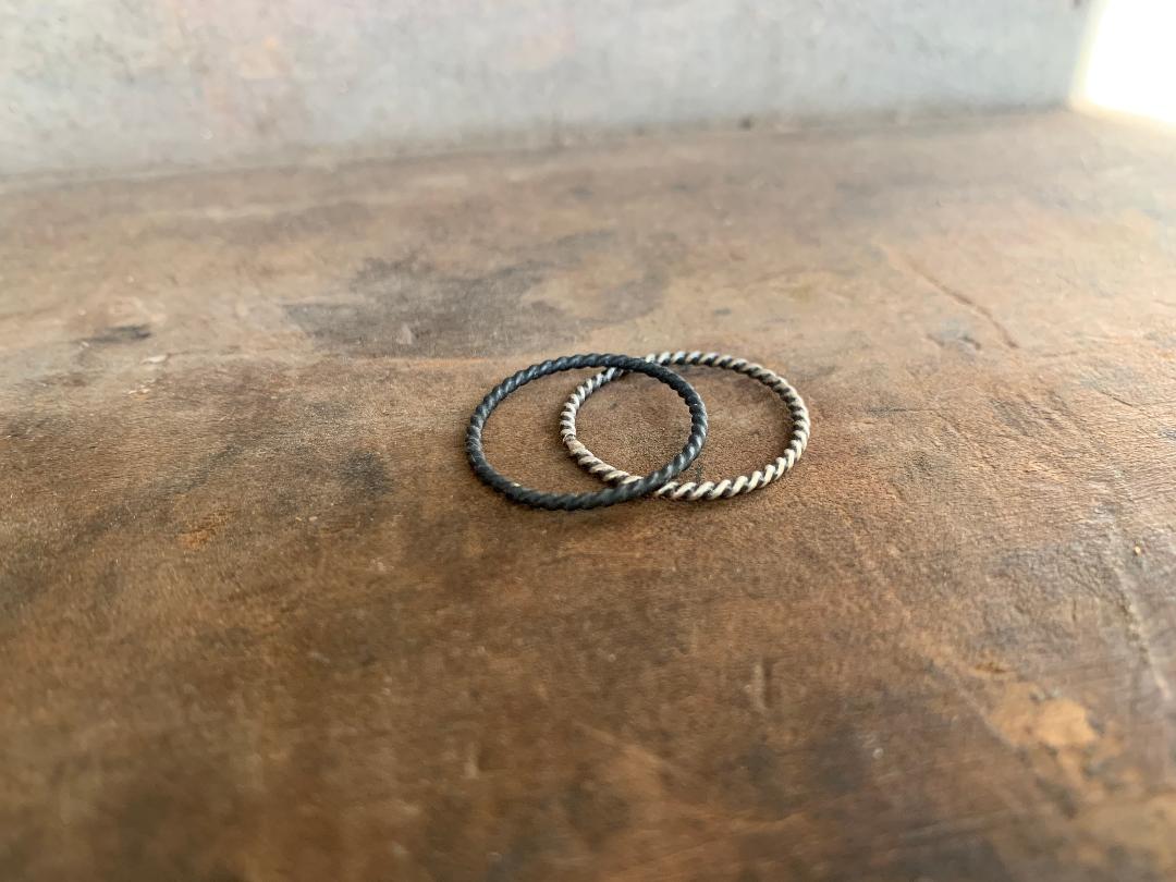 Twisted Every Day Ring - Sterling Silver Stacking Ring. Hand made. 4 Finish Choices.