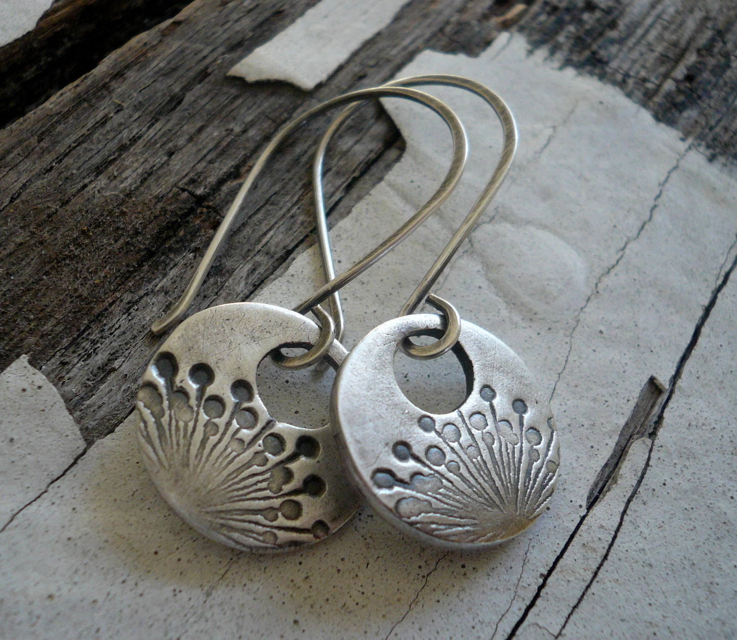 Wishful Pendant - Handmade. Oxidized Fine Silver